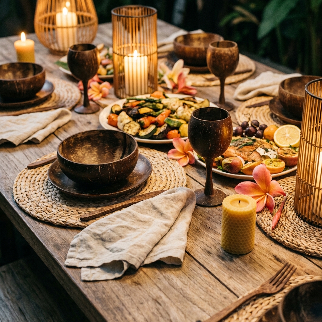 Coconut Shell Dining Set